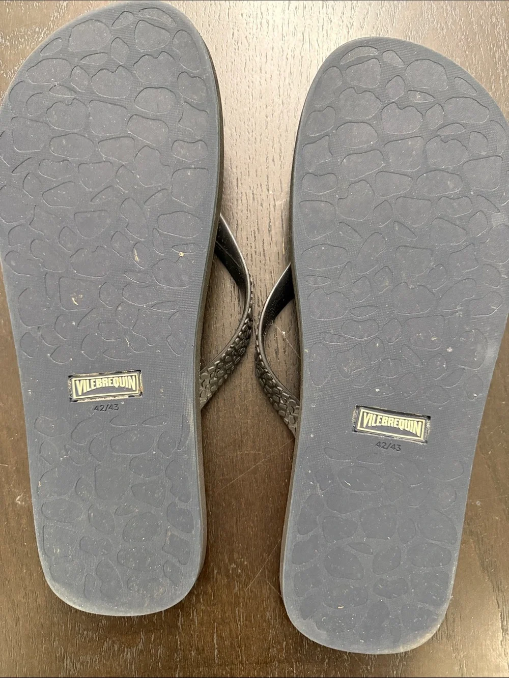 Vilebrequin Blue Flip Flops with Blue Turtle Print